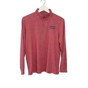 Vineyard Vines “The Shep Shirt” 1/4 zip in light salmon/pink - M